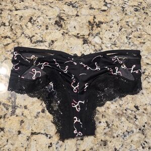 Victoria's Secret Black and Pink Lace Panties NWOT